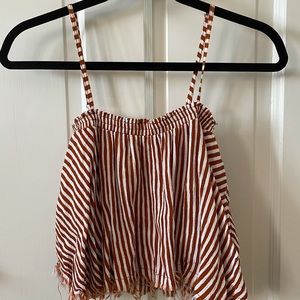 faithfull the brand frayed stripped top